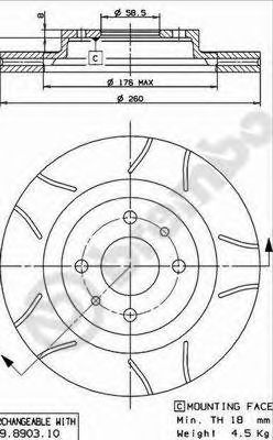 Купить запчасть BREMBO - 09890375 